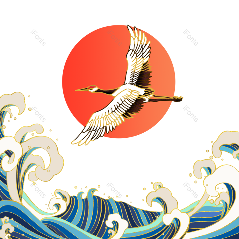 复古图片,中国风元素,仙鹤PNG,古典免抠素材